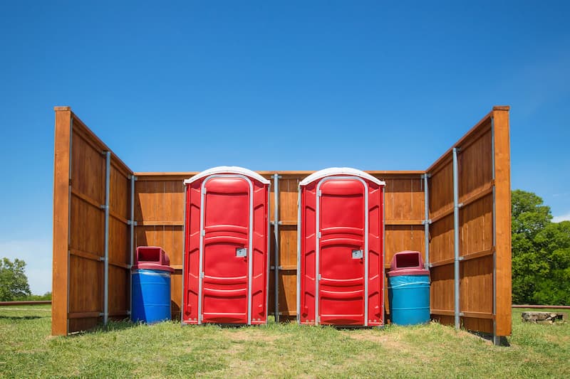 Short-term porta potty units staged for delivery in [city], Texas